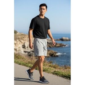 MOVEUP Workout Shorts‎ Men's Small Gray Athletic Training Zip Pockets Athletic